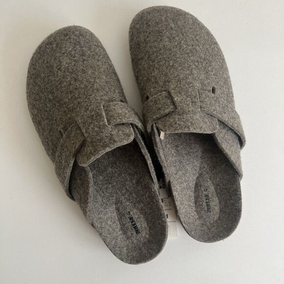 Zara Home Women’s Felt Clogs With Strap Gray Size 10 1202/500 Cork Sole - Picture 5 of 11